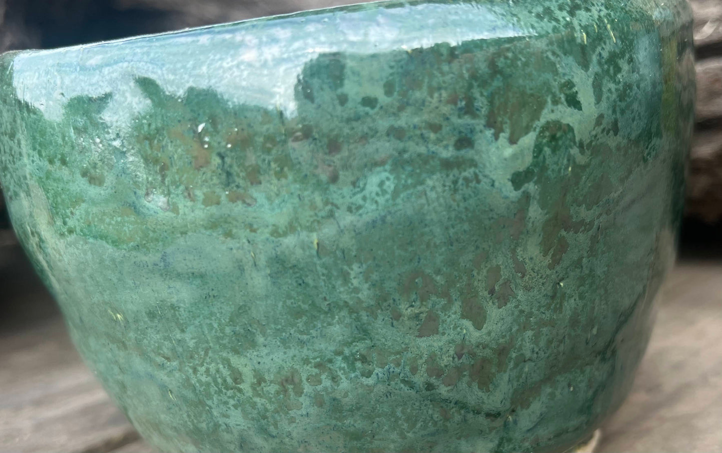 Ocean Deep glazed pot