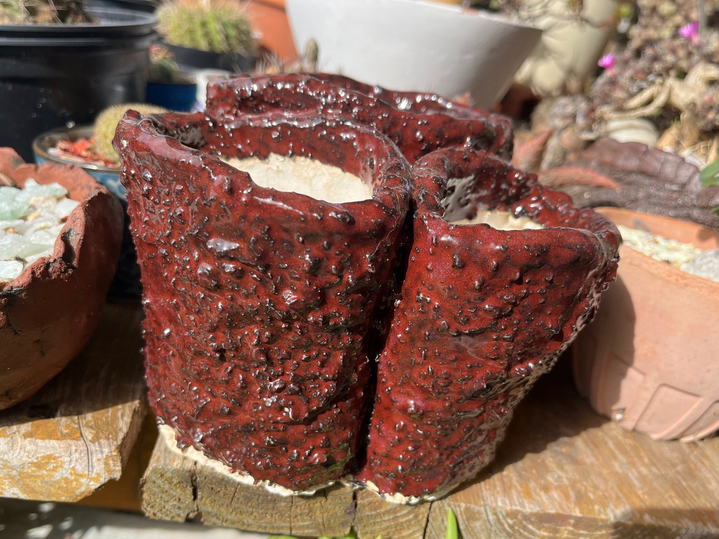 Volcanic triple pot